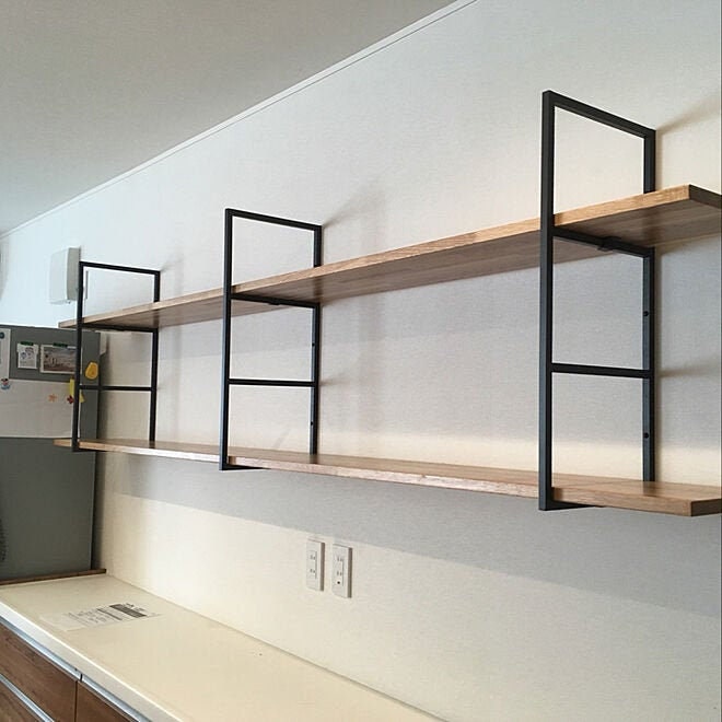 75cm x 24,5 cm, 4 steel frames, Ceiling-Mounted Floating Shelf Brackets
