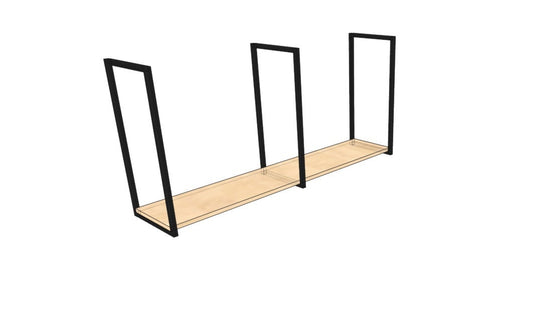 3 Custom-Built Steel Frame Brackets – Ceiling Floating Shelves