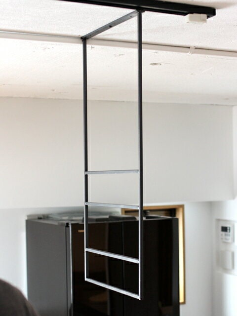 Black Matte Steel Ceiling Mount Storage Rack – Custom Size Display Shelving Unit