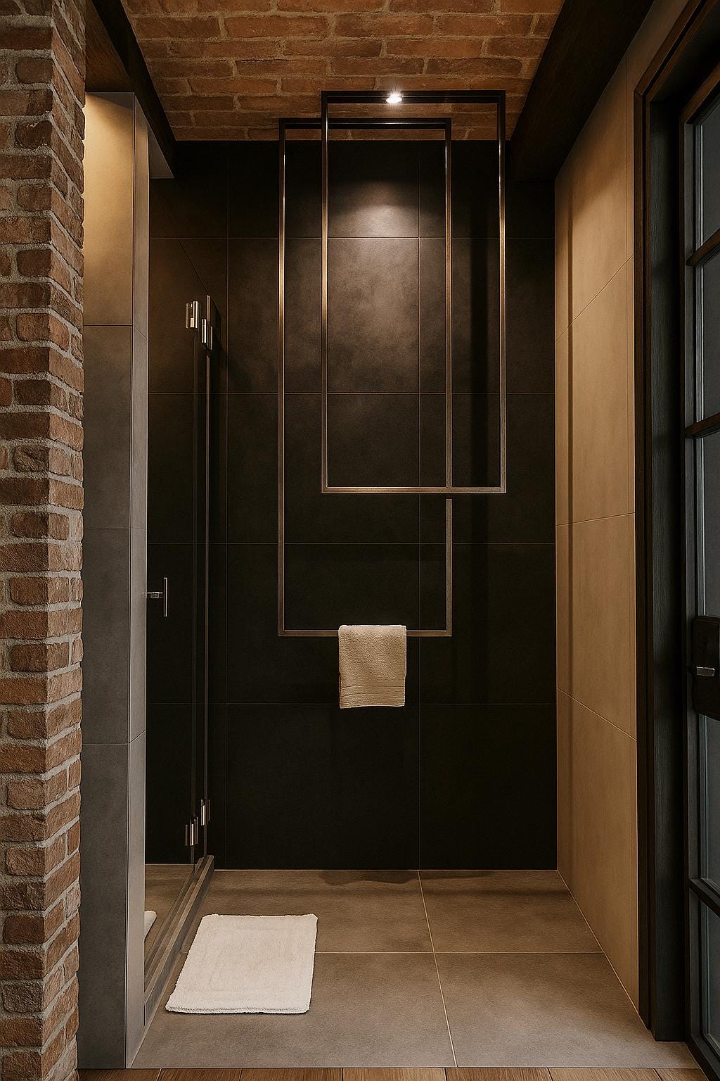 Modern Ceiling Mount Towel Rack – Loft Steel Hanger