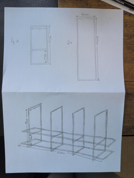 4 steel frames, Ceiling-Mounted Floating Shelf Brackets, Any size to order.