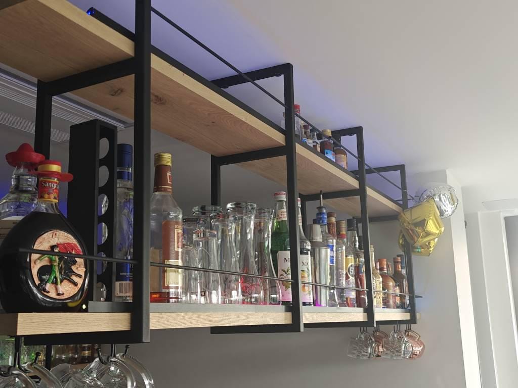 4 steel frames, Ceiling-Mounted Floating Shelf Brackets