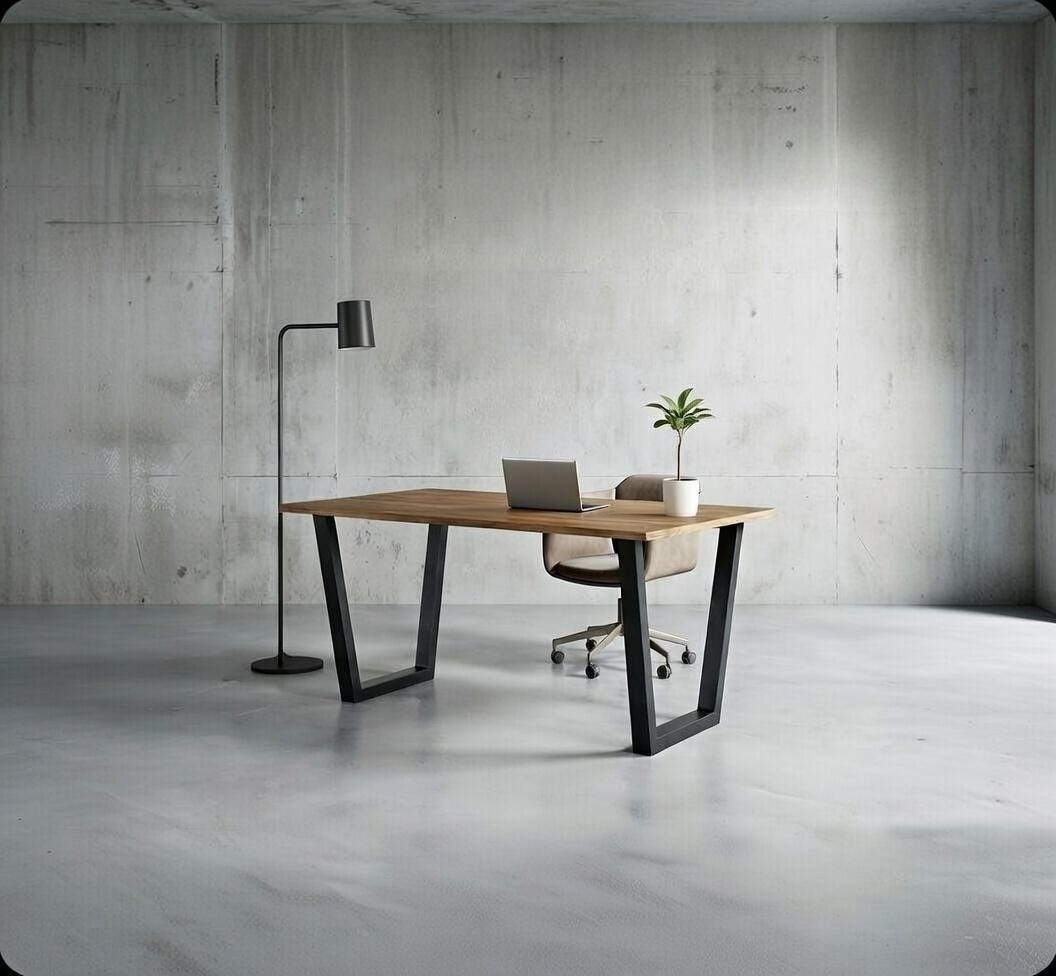 Industrial Desk Legs – Matte Black Steel, Heavy Duty (Set of 2)