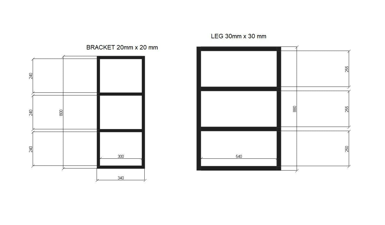 Ceiling and wall brackets, kitchen legs, Any size to order.