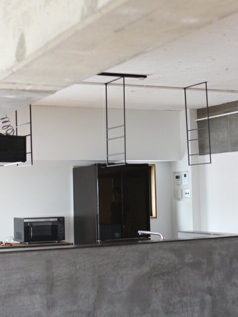 Black Matte Steel Ceiling Mount Storage Rack – Custom Size Display Shelving Unit