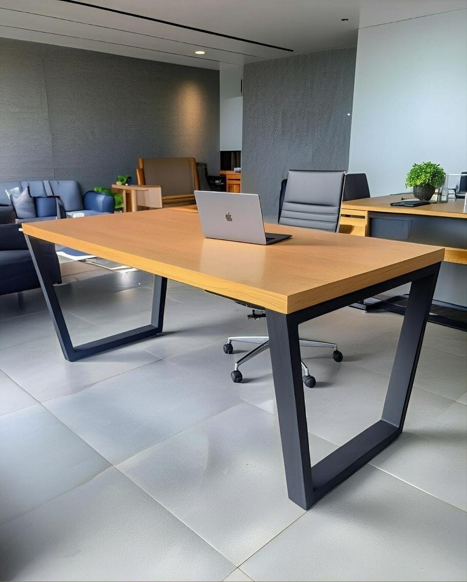 Industrial Desk Legs – Matte Black Steel, Heavy Duty (Set of 2)