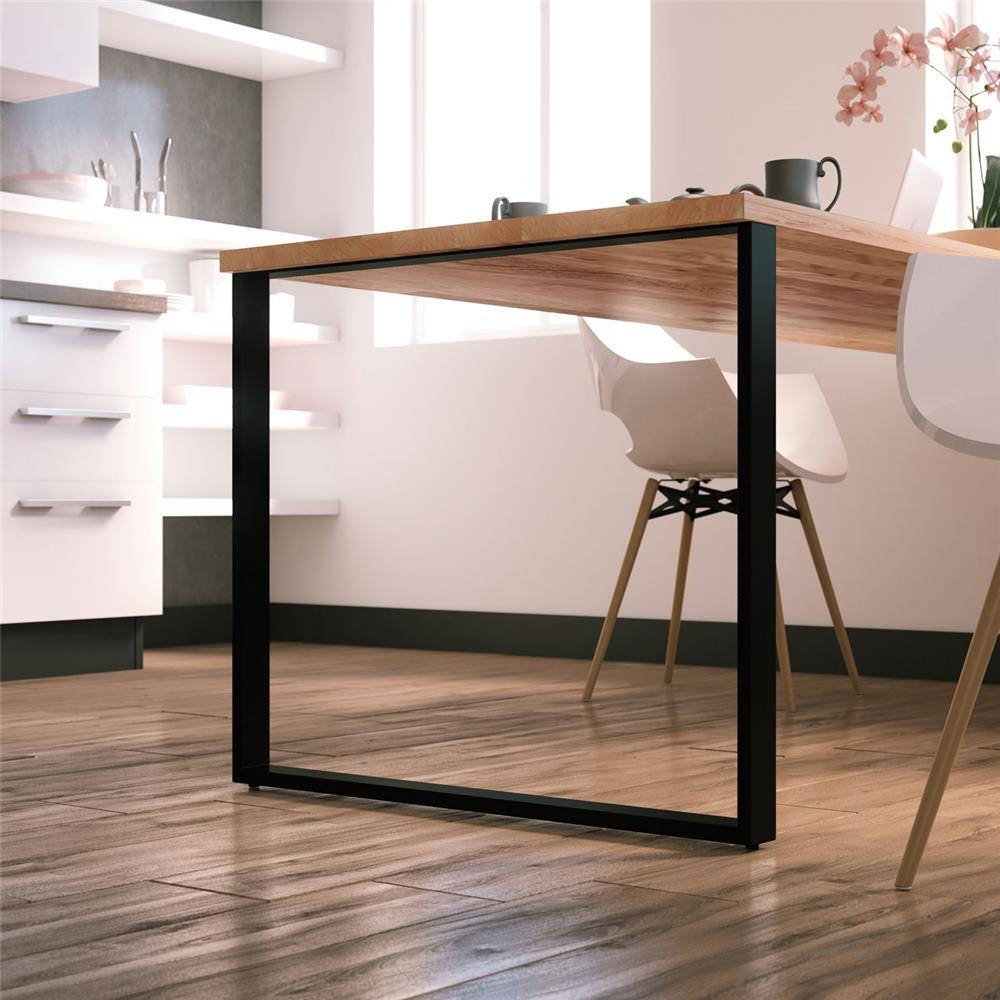 Industrial Steel Desk Legs Set – Heavy Duty Matte Black Table Base, Custom Size