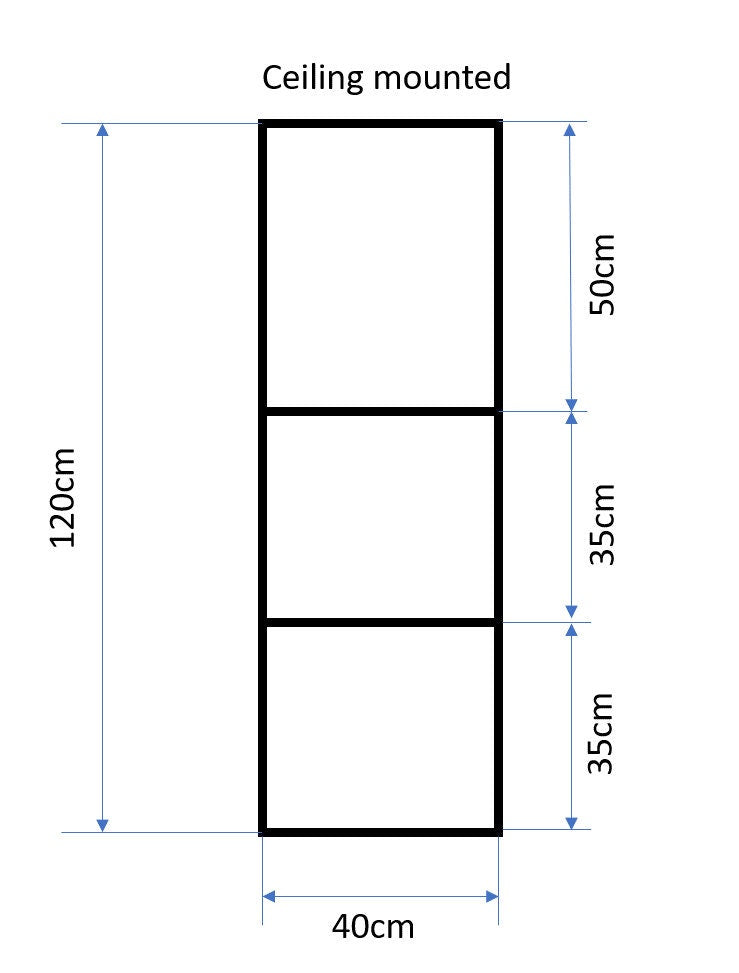 2 steel frames, Ceiling-Mounted Floating Shelf Brackets, Any size to order.
