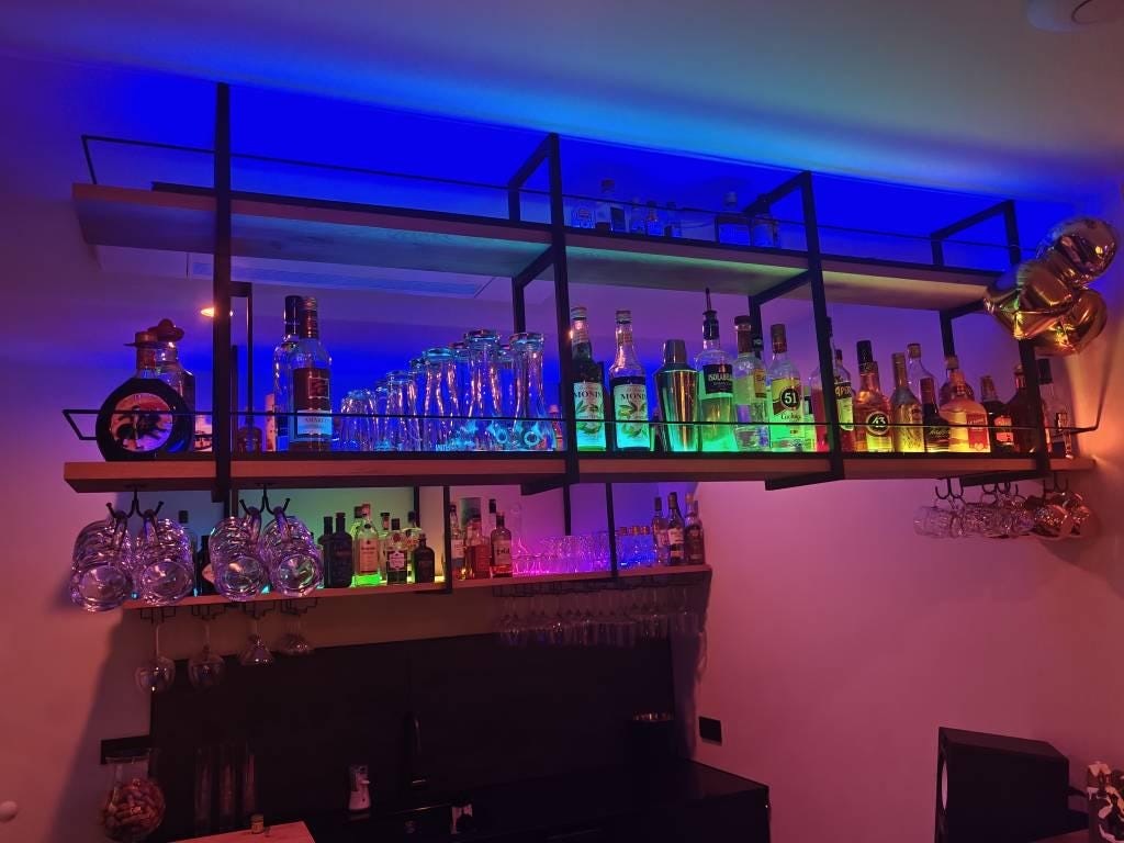 4 steel frames, Ceiling-Mounted Floating Shelf Brackets